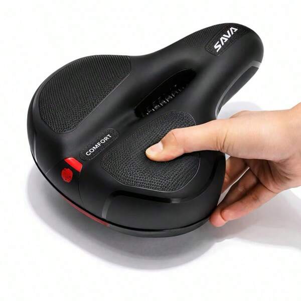 Banco Selim em Gel Super Confortável Selim Macio Conforto Bicicleta Bike Vazado com Sinalizador Traseiro MTB Retrô