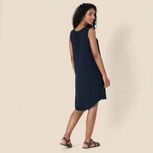 Essentials Mujer Vestido  Tela sin Mangas - Flores negras y rosas - Ver 3