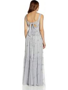 Adrianna Papell Beaded Boho Long Dress Vestido para ocasión Especial Mujer - Glaciar - Ver 2