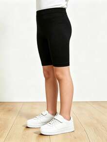 4pcs Girls' Thin Vertical Striped Cropped Leggings, Soft & Comfortable Minimalist All-Match Daily Wear, Spring & Autumn - Multicolor - View 8