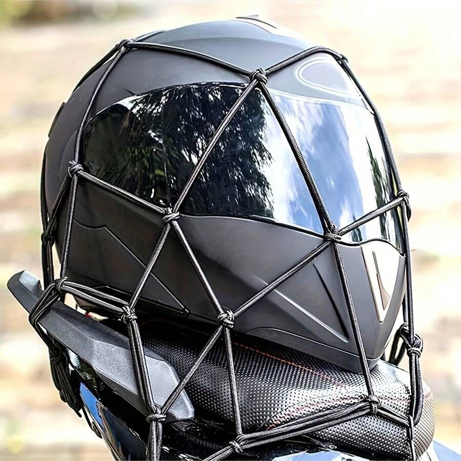 1pc Motorcycle Helmet Net, Elastic Storage Net, Stretchable, Luggage Storage Net, Suitable For Motorcycle, Bicycle, SUV, ATV - A - View 1