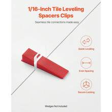 [Father's Day]Tile Leveling System Clips, 2200PCS 1/16 (1.5mm) Tile Installation Tools, Floor Tiles Accessories, Floor & Wall Spacer Hand Tools Masonry Projects - [2200PCS] 1/16" 1.5mm - View 6
