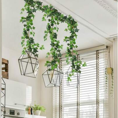 1/2 Piezas de 200cm de Enredaderas de Hiedra Artificial, Adecuadas para Decoración de Muebles, Decoración de Otoño, Decoración de Acción de Gracias, Escalera, Decoración de Puertas y Ventanas, Decoración de Todas las Estaciones, Decoración DIY, Plantas Falsas, Decoración de Mesa de Comedor, Plantas Artificiales en la Sala de Estar, Decoración de Porche, Plantas Falsas, Decoración de Habitación, Decoración de Otoño, Decoración de Halloween