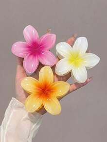1/2/3件 3.14英吋彩色花朵髮夾，優雅極簡髮飾，適合日常造型、海灘度假、化妝與固定髮髻 - 彩色 - 查看 12