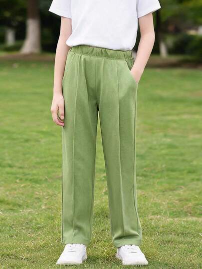 Tween Boy Summer Lightweight Casual Long Pants Straight Leg Kids