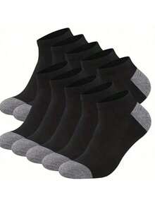 All-Match Color-Block Heel Outdoor Boat Socks, Multi-Color Combination, Minimalist Solid Color Design Versatile For Various Sports Shoes, Thickened Sole For Cushioning And Shock Absorption, Breathable Textured Fabric For Moisture-Wicking And Dryness, Suitable For Camping, Short Trips, And Daily Casual Wear - Multicolor - View 1