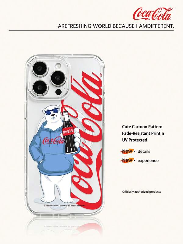Coca-Cola 經典無線充電手機殼，輕量透明材質，防摔防滑，卡通動漫手機殼，兼容 Android 系列 Galaxy S22、S23、S24、S25、S26 等以及 Apple 17、17 Air、17 Pro、17 Pro Max、11、12、13、15、16 Pro、16 Pro Max、14 Plus、15 Plus、16 Plus、15 Pro、16 Pro Max、XR，適合送禮給家人和朋友