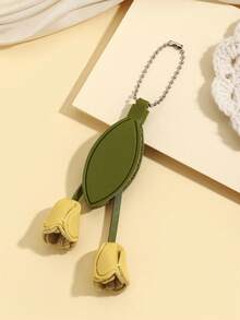DIY Handmade Creative Leather Tulip Flower Keychain 1pc, Fresh PU Flower Key Hanger, Creative Holiday Gift For Partner And Friends, Souvenir, Creative Gift For Girlfriend, Holiday Gift For Mom, Phone Car Accessory Key Ring, Creative Holiday Gift For Others, Event Gift - Multicolor - View 12