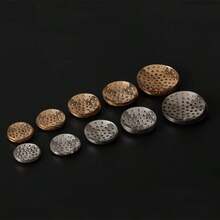 50pcs Round Hollow Metal Tray, Perforated Disc Base, Handmade Metal Brooch DIY Jewelry Accessories - Round Hollowed-out Tray - View 6