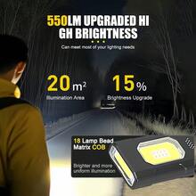 1PC LED Keychain Flashlight Rechargeable 550LM Portable Mini Torch Pocket Lantern Flood Work Light With Magnet For Emergency - Multicolor - View 5