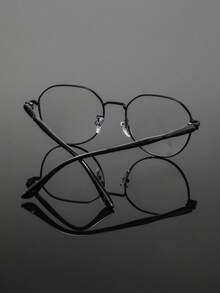 1 Paar Herren-Brille mit Metallrahmen, rund, akademischer Stil, minimalistisch, bequem, neutral, intellektuelle Modebrille, geeignet für Debattierwettbewerbe, Lesekreise und Studentenorganisationen - Transparent - Übersicht 8