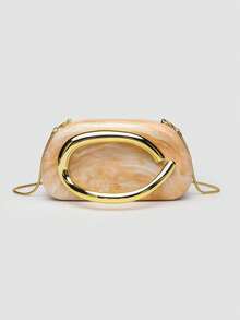 1 Piece Acrylic Clutch Bag, For Valentine's Day, Comfortable And Fashionable, Elegant Handbag, Personalized Gift Option, 2025 Accessory, Fashion Style Suitable For - 柔和淡色 - 查看 1