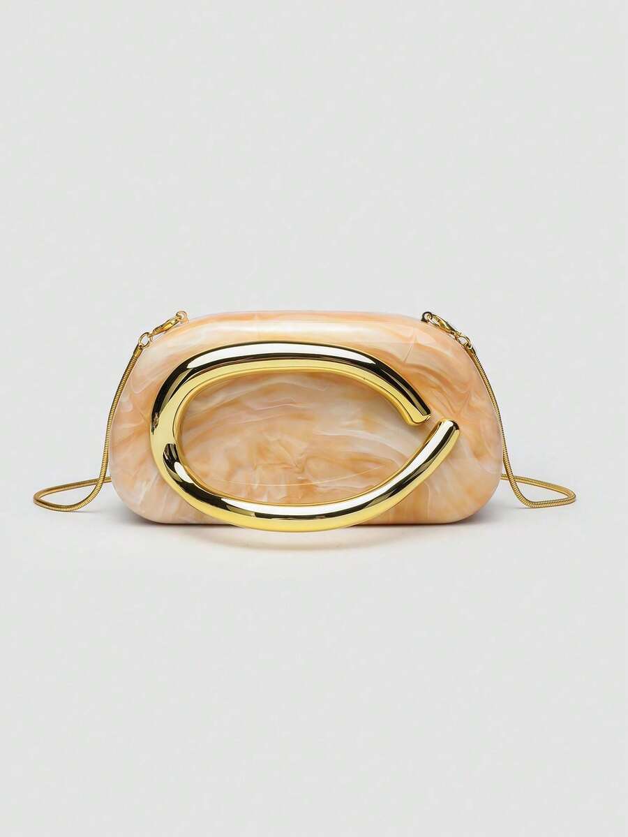 1 Piece Acrylic Clutch Bag, For Valentine's Day, Comfortable And Fashionable, Elegant Handbag, Personalized Gift Option, 2025 Accessory, Fashion Style Suitable For - 柔和淡色 - 查看 1