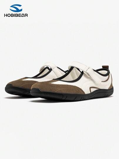 HOBIBEAR Women's Sporty Mary Jane Shoes, Summer New Low Vamp Ballet Shoes, Retro Soft Sole Shoes