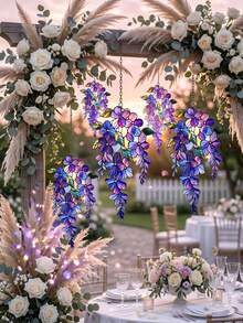 1/2 Stücke Hängender Sonnenfänger mit Glyzinienblüten, geeignet für Innenfenster, Balkon, Garten, Terrasse und Wohnzimmer, perfekt als Einweihungsgeschenk, Frühlingsgartenparty, Geburtstagsgeschenk, Hausrenovierung, Gartenhochzeit und andere Anlässe mit Blumenmotiv - Verschiedenfarbig - Übersicht 3