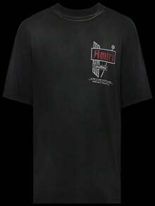 Retro Casual Black T-Shirt - Black - View 1