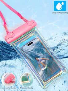 Universal Waterproof Phone Pouch Touchscreen Laser Waterproof Bag Waterproof Phone Case Travel Vacation Camping Essential Beach Necessity Vacation Accessory Summer Back To School Supplies Back To School Dry Wet Separation Bag Lanyard - Multicolor - View 10