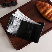 Black Japanese Style Coin Purse Wallet Women Mini Short Small Wallet - Black - View 3