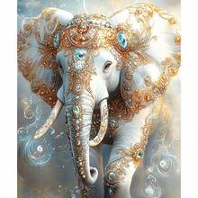 1pc [30*40cm/11.8*15.7in]5D Acrylic Diamond Painting Kit, Elephant Pattern, Suitable For Adult Beginners DIY Mosaic Diamond Art, Full Drill Handmade Self-Design DIY Diamond Painting, Applicable For Living Room, Bedroom, Office Wall Decoration Hanging Painting, Surprise Home Decor Gift For Family And Friends, Unframed - No Frame - View 8
