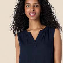 Essentials Mujer Vestido  Tela sin Mangas - Flores negras y rosas - Ver 4