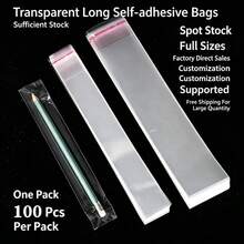 100pcs/Set/200pcs/Set Transparent Self-Sealing Bags, Transparent Plastic Bags, Self-Adhesive Packaging Bags, Transparent OPP Bags For Gifts, Accessories, Candy, Wedding Gift - Transparent - View 8