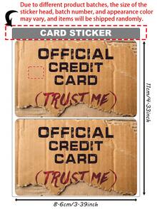 1pc Fun Official Credit Card Cover Sticker Protective Card Sleeve, Paper-Style PVC Material Anti-Fingerprint Durable Scratch-Resistant Wear-Resistant Skin, Party Birthday Gift, Suitable For Men And Women, Small Chip Cards, Bank Cards, Credit Cards, Transit Cards, Key Cards, Student Campus Cards Personalized DIY, Privacy Protection - Multicolor - View 14