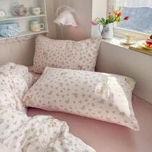 3pcs 100% Polyester Floral Lightweight Comforter Set, 2 Pillow Shams + 1 Comforter Cover (No Bed Sheet) - Star Garden - View 7