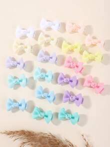 bilicaca 20pcs Mini Bow Hair Clips For Kids, Cute Cartoon Girls Hair Clips Set, Hair Accessories, Full Coverage Clips, No Damage To Hair, Hair Clips Hair Accessories For Girls, Hair Styling, Multi-Color Combination Versatile Headwear Suitable For Daily Wear - Multicolor - View 6