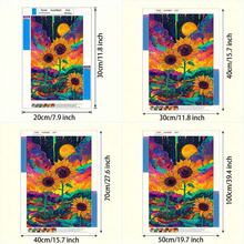 New Arrival! 5D Full Round Diamond Painting Kit [Neon Starry Sky Sunflower], Multiple Sizes Available, Clear Letters, Vibrant Colors, Many Patterns To Choose From, Suitable For Adults And Beginners DIY Frameless Diamond Art, Spring Home Wall Decor Craft, Graduation Gift - No Frame - View 4