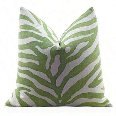 Zebra Pillow Cover In Green, Animal Pillow Cover, Throw Cushion,Decorative Pillows Cover, Living Room, Bedroom, Patio Decor, Porch