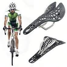 1pc Carbon Fiber Bicycle Saddle, Spider Seat, Breathable Comfortable Cycling Seat, Suitable For Road/Mountain Bike Riding Equipment - Multicolor - View 3