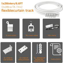 1 Set Easy To Install Flexible PVC Curtain Track, Suitable For Installing Shower Curtains, Window Curtains And Decorative Curtains. Multiple Styles Of Shower Curtain Tracks, Curtain/Shower Curtain Track Accessories And Shower Curtain Rods Available. Home Bathroom Decor, Autumn Decor, Bathroom Accessories, Back To School - Flexible PVC Curtain Tracks - View 16