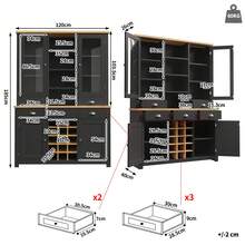 Multi-Purpose Highboard For Home With Tip-Over Protection, Stand Cabinet For Kitchen And Living - Black - View 2