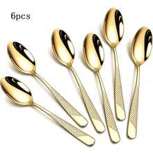 6/8 Buah Sendok Makan Bintang Berlian Emas Perak, Sendok Makan Stainless Steel 8 Inci, Sendok Logam untuk Penggunaan di Rumah, Dapur, dan Restoran, Pembersih Mesin Pencuci Piring, Ramadan, Halloween, Natal - View 9
