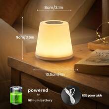 LED Multi-Function Night Light, USB Rechargeable, 3 Color Temperatures Switchable, Stepless Dimming, Touch Switch, Outdoor Camping Light, Ambient Lighting, Compact And Portable, Suitable For Bedroom/Bedside/Entrance/Living Room/Dining Room/Bathroom Multi-Scenario Placement - Night Light - View 8