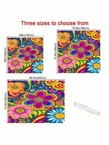 1pc Plant Leaf Floral Print Design Sunshade Awning, Outdoor Shade Cloth And Canopy, 2D Flat Printed Tent, Washable, Suitable For Garden, Camping, Beach, Yard, Poolside And More, Poles Not Included - Multicolor - View 11