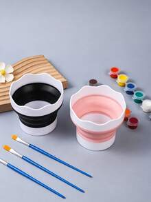Mini Foldable Paint Brush Cleaning Bucket, Small Portable Handheld Brush Washer, Suitable For Art Students Painting - Multicolor - View 3