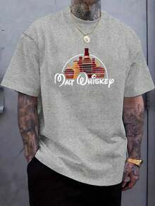 Plus Size Men's T-Shirt Cotton "Whiskey Lovers T-Shirt - Malt Whiskey Graphic Tee for Men Women - Casual Comfortable Summer Clothing - Trendy Alcohol - Negro - Ver 6