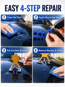 Pops A Dent Dent Repair Kit, Car Dent Puller PDR Tool, Adjustable Gold Dent Lifter, Glue Pulling Tabs, Dent Removal Tool For Car, Truck, SUV, Motorcycle, Refrigerator Body Dent Repair, Hail Damage Door Dent DIY Repair - A - View 5