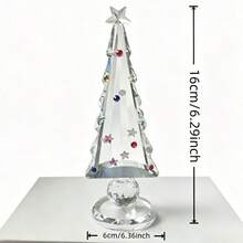 Hiasan Pohon Natal Kristal Setinggi 16cm dengan Alas 5cm, Dekorasi Bintang Berlian Imitasi Berwarna-warni, Pilihan Dua Warna Transparan dan Hijau, Dekorasi Suasana Natal untuk Pajangan Meja Rumah dan Jendela, Hadiah Liburan Tahun Baru - Pohon Natal - View 14