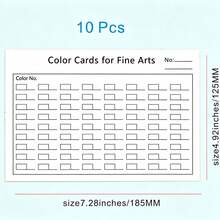 Art Student Color Reference Cards, Fillable Blank Color Chart, White Paper Paint Mixing Record Sheet For Painting Practice - A - View 12