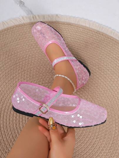 1 Pair Pink 2026 New Sweet Girl Teen Flat Mesh Star Pattern Slip-On Shoes, Summer Lightweight Breathable Thin Style, Versatile Girly Style, Student Shoes, Sweet Versatile Design, Comfortable Foot Feel, Long-Wear Without Fatigue, Suitable For Daily Commute, Spring And Autumn First Choice Versatile Style, Back To School Essential