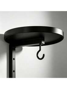 1pc Black Metal Wall-Mounted Bird Bath & Feeder Combo, Outdoor Hanging Bird Water Tray With Hook, Suitable For Garden And Yard - A - View 4