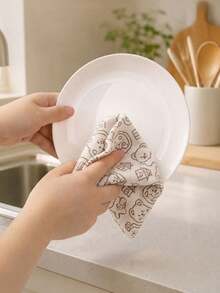 20pcs/Roll Cartoon Animal Print Disposable Kitchen Paper Towels, Reusable Washable Oil-Absorbent Non-Stick Lint-Free Quick-Drying, Essential For Summer Camping And BBQ, Suitable For Kitchen, Bathroom, Home, Apartment, Dorm, Picnic, RV, Hiking Daily Cleaning Multi-Purpose Cleaning Cloth - Multicolor - View 5