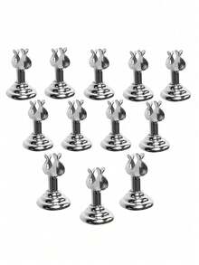 1pc Wedding Season Stainless Steel Silver Table Number Holder, Name Card/Table Number Stand, Party Card Holder, Desktop Name Card Holder, Table Card Holder, Mini Table Card Holder, Short Table Number Holder - Multicolor - View 1