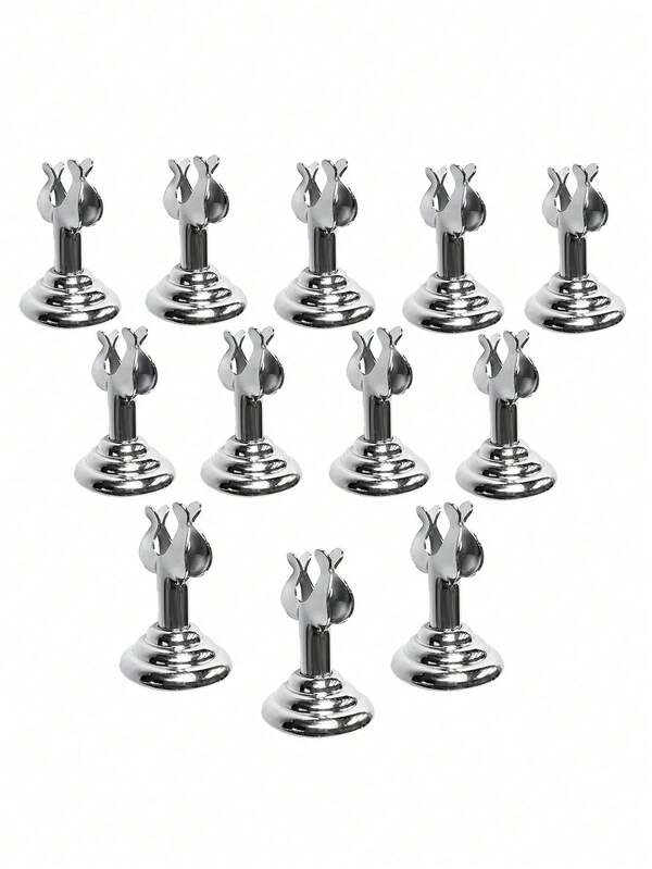 1件裝 Wedding Season 不鏽鋼銀色桌號架，名片/桌號立架，派對卡片架，桌面名片架，桌卡架，迷你桌卡架，短款桌號架