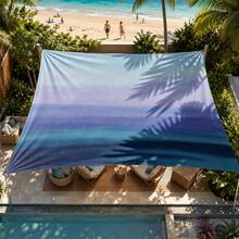 1pc Blue-Purple Gradient Sunshade Canopy, Modern Style, Colorful, Large Size, UV Protection, Sturdy & Durable, Easy Installation, Suitable For Beach, Garden, Patio, Includes Rope - Multicolor - View 5