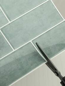 Self-Adhesive 2D Brick Texture Wall Panels, Removable Waterproof Oil-Proof Tile Decals For Kitchen & Bathroom, Festival Spring Home Decor Murals, Vinyl Stickers, Birthday & Graduation Gifts - Green Alien - View 3