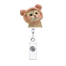 1pc/2pcs/3pcs Acrylic Cat Expression Retractable Rotating Badge Reel Doctor Nurse Keychain ID Holder - Multicolor D - View 17