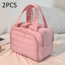 New Standing Travel Makeup Bag, Large Capacity Multi-Compartment With Handle, Multi-Layer Portable Toiletry Bag For Women, 6 Colors Available - Multicolor - View 19